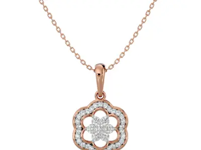 Light Minimalist Diamond Ring Earrings Pendant Set 3D print model