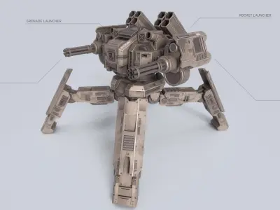 Advance Mech Low-poly 3D model