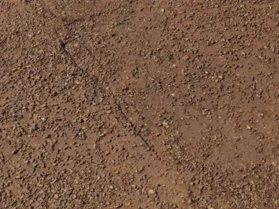 Wet Red Clay with Scattered Pebbles Texture