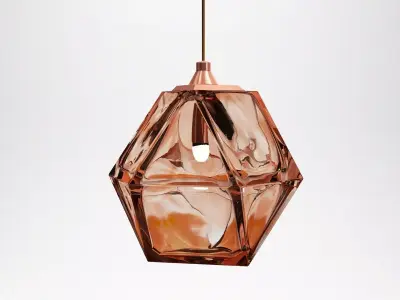 Welles Double Blown Glass Pendants 3D model