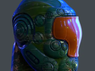 Gas mask helmet 3d model scifi Low-poly Low-poly 3D model Low-poly 3D model 83