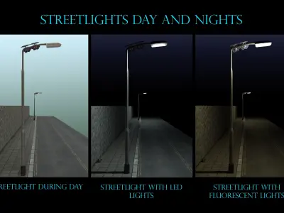 solar street light Low-poly 3D model