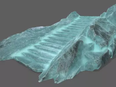 Ice Stairs Low-poly 3D model