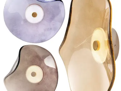 Contemporary Wall Sconce with Glass Shade 3D model