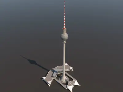berlin tv radio tower fernsehturm np1 Low-poly 3D model