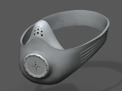 Gas mask protection futuristic fantasy  Low-poly 3D model