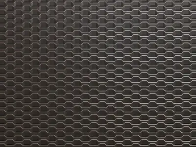 Industrial Slotted Hexagonal Metal Grill PBR Seamless Texture