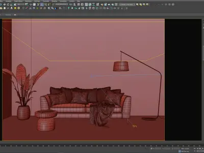 Interior living room scene 46 3D model