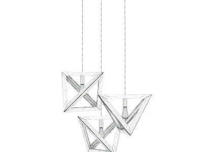 Hanging Wooden Lamp 3D Model 3D model