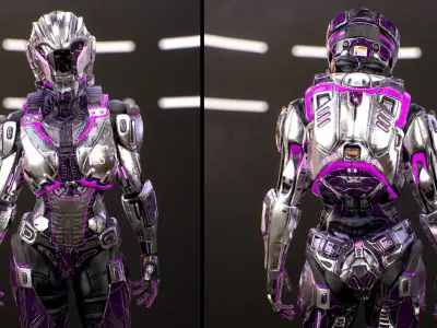 Sci-Fi Armor 5 Low-poly 3D model