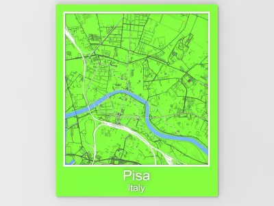  Pisa Italy Streets and roads 3D model