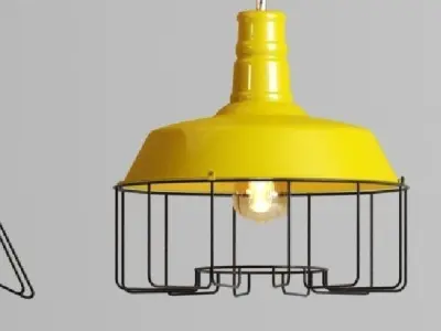 4 in 1 Hanging Lamp LOFT HOUSE 3D model