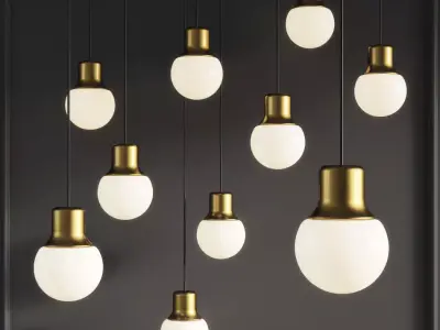 Mass Pendant Light Gold Andtradition 3D model