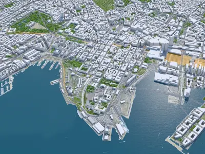 Oslo Downtown Norway Low-poly 3D model