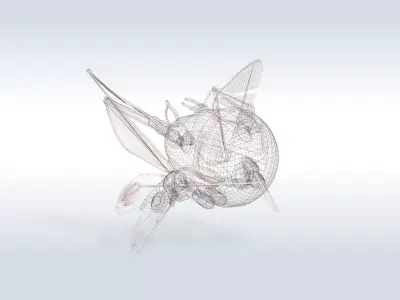 Futuristic Sci-Fi Flying Drone Robot with Cockpit Game Ready  3D model