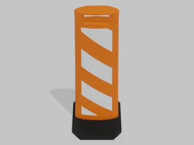 Vertical Traffic Cone Panel Low-poly 3D model