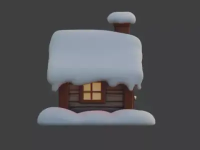 Cartoon Christmas Gingerbread House 3D Model Low-poly 3D model