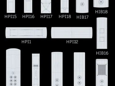 Floor indicators and elevator control panels - Collection 3 3D model
