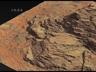 Mars mountains Pack - 8 Gameready Meshes Low-poly 3D model