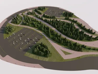 public park-Private Park Landscape Urban 3D model