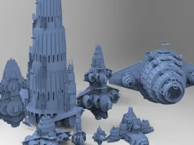 Star Freighter Grand battleship 7  3D model