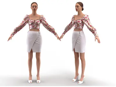 Dress and Skirt Free low-poly 3D model