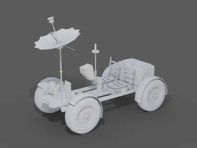Space Rover Vehicle Stylized Low Poly Low-poly 3D model