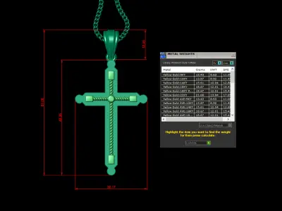 Cross Light Gold 4CP078 3DM STL 3D model