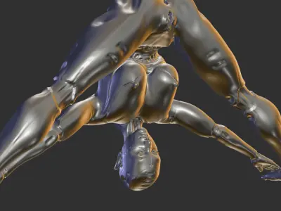 Sci-Fi Pin-Up Robo-Waifu 3D Print Model STL 3D print model