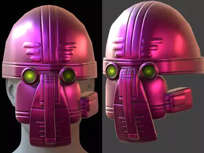 Gas mask helmet 3d model scifi Low-poly  Low-poly 3D model 297