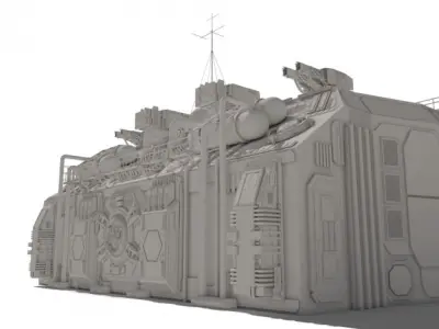 Scifi hangar 3D model buy