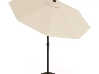 Round Beige Sunshade Umbrella 1 3D model