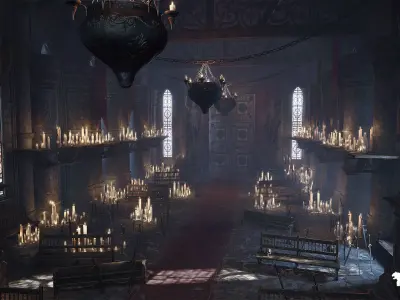 Throne Room Environment Low-poly 3D model