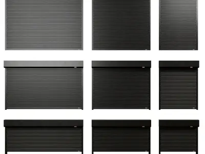 External electric shutter - outdoor blinds Low-poly 3D model