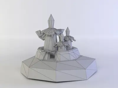 Blue orcs house Low-poly 3D model