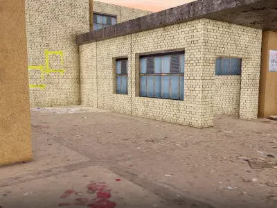 Abandoned Dust Factory Game Map for FPS Game 3D model