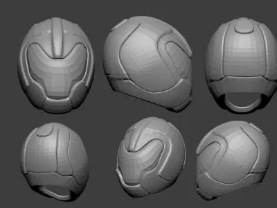 sci fi helmet lowpoly obj Low-poly 3D model
