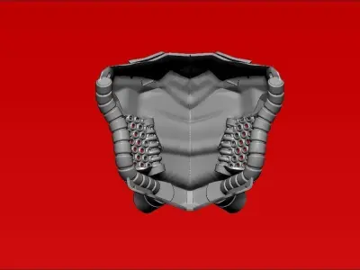 japanese oni scifi demon robot mask 3D print model