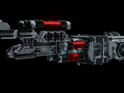 Sci-fi Spaceship 3D Model Low-poly 3D model