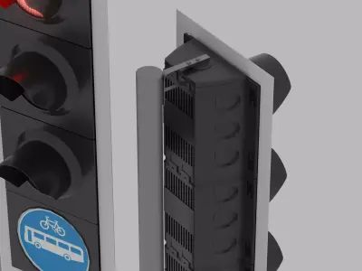 Siemens Helios UK traffic light Low-poly 3D model