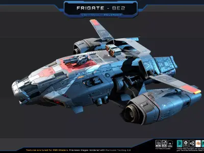 Frigate BE2 Spacecraft Low-poly 3D model