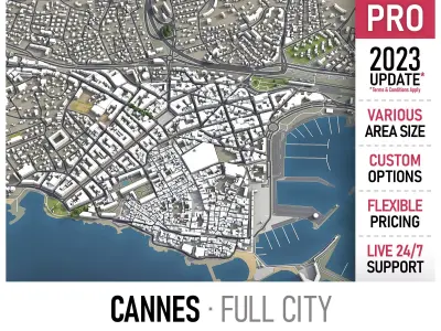 Cannes  Low-poly 3D model