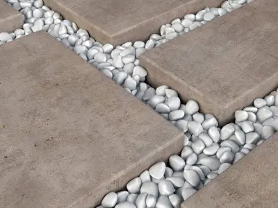 Paving tile pebble n10 3D model