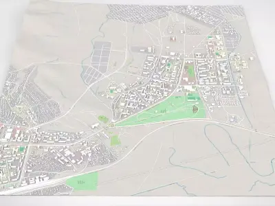 Cityscape Darkhan Mongolia 3D model