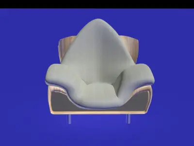 Modern smooth armchair 3D model