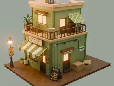 3D Model Lowpoly House - Stylized Free low-poly 3D model