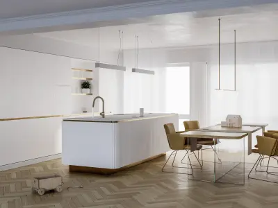 Modern interior scene 02 - kitchen 3D model