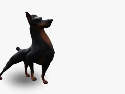 Doberman - stylized Dog rigged character for Blender