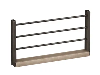 Metal fence street fencing 3D model