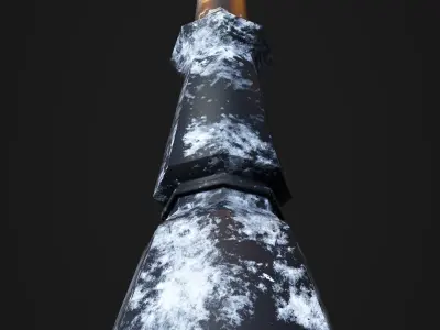 Snowy Victorian Street Lamp Low-poly 3D model